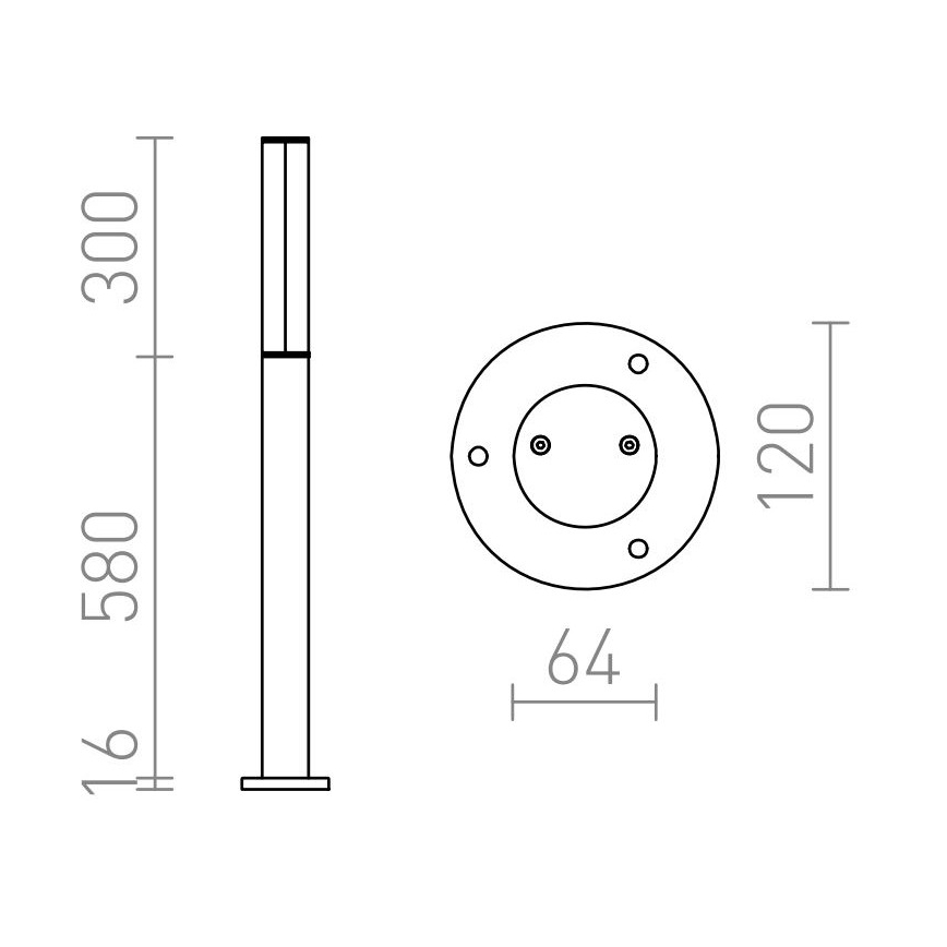RED - Design Rendl - R10548 - Светодиодная уличная лампа VADIS LED/8W/230V IP54