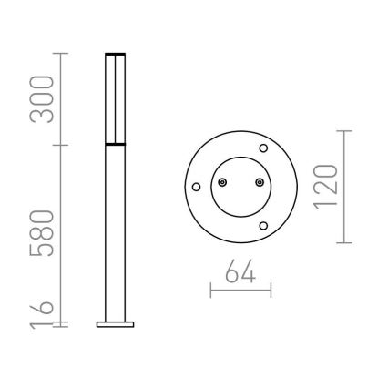 RED - Design Rendl - R10548 - Вулична LED лампа VADIS LED/8W/230V IP54