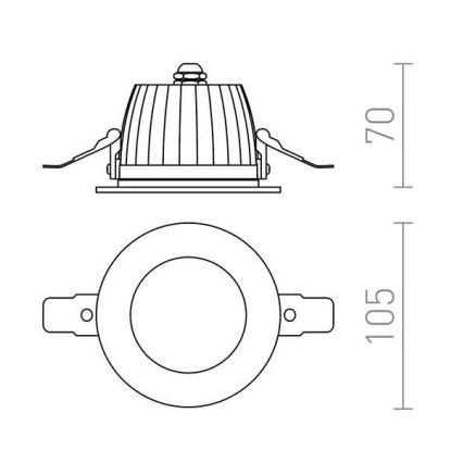 RED - Design Rendl-R10565- Вбудований стельовий LED світильник AMIGA 8W/230V IP65