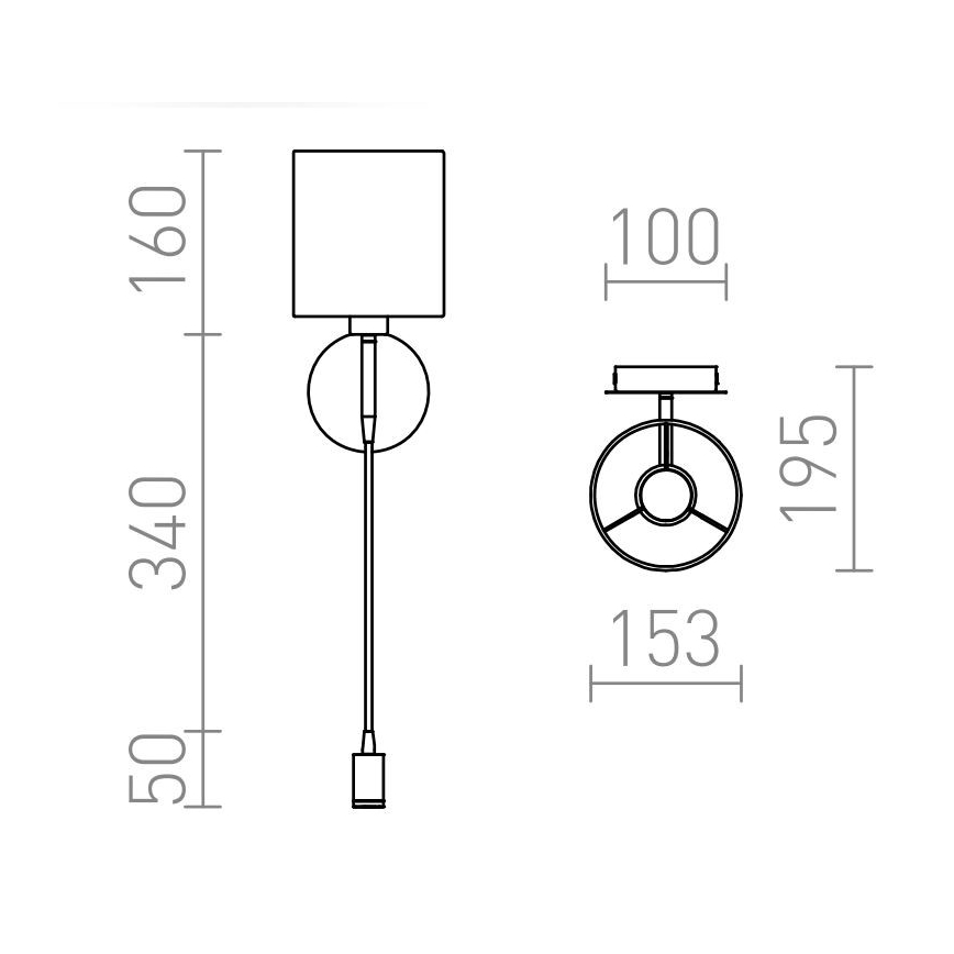 RED - Design Rendl - R10580 - Настінна LED лампа/бра VERSA 1xE27/42W/230V + LED/3W