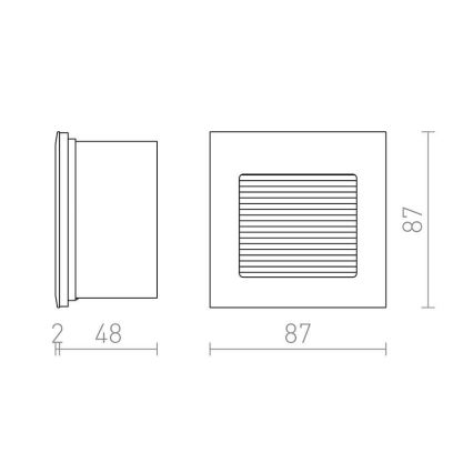 RED - Design Rendl - R10606 - Навігаційний вбудований LED світильник INTRO LED/1W/230V