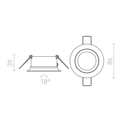 RED - Design Rendl - R11738 - Встроенный светильник SOBER 1xGU10/50W/230V белый