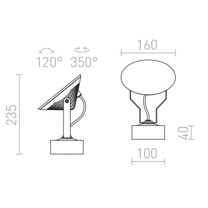RED - Design Rendl - R11753- Вуличний настінний LED світильник FOX LED/9W/230V IP65