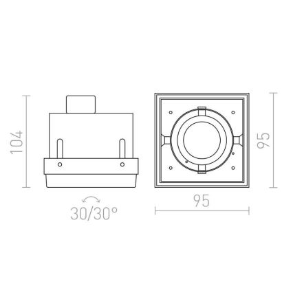 RED - Design Rendl - R12052 - Вбудований стельовий світильник ELECTRA 1xGU10/50W/230V
