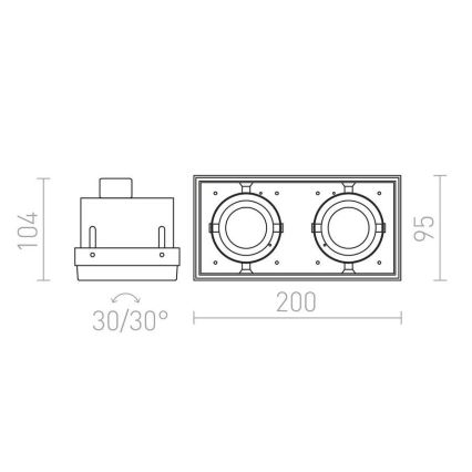RED - Design Rendl - R12053 - Встроенный светильник ELECTRA 2xGU10/50W/230V