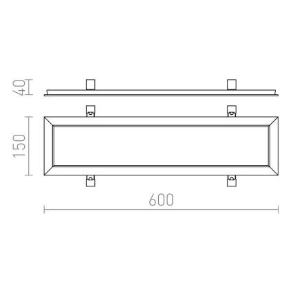 RED - Design Rendl - R12061 - Стельовий вбудований LED світильник STRUCTURAL LED/22W/230V