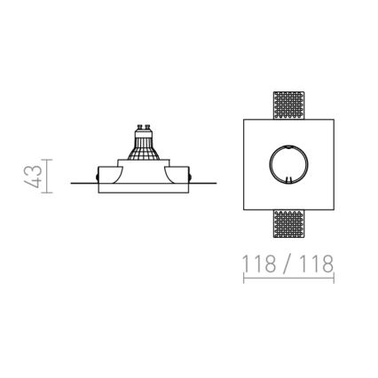 RED - Design Rendl - R12358 - Вбудований стельовий світильник DINGO 1xGU10/35W/230V