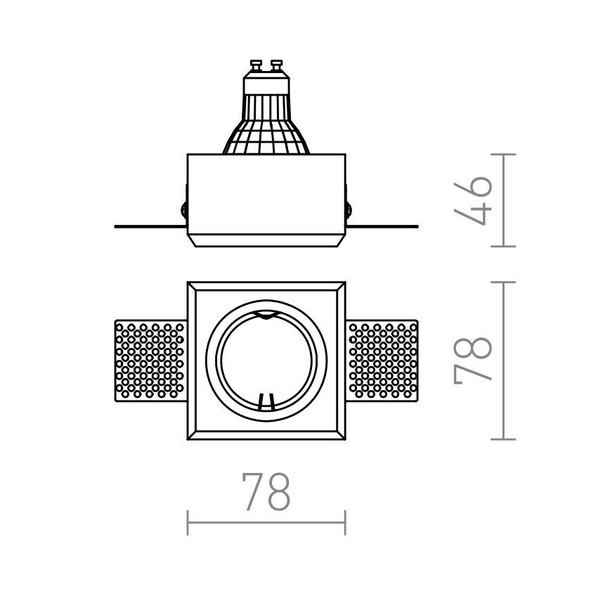 RED - Design Rendl - R12361 - Вбудований стельовий світильник QUO 1xGU10/35W/230V