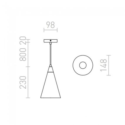RED - Design Rendl - R12380 - Люстра на тросе HEIDI 1xE27/28W/230V бетон/дерево