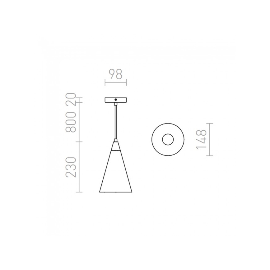 RED - Design Rendl - R12380 - Підвісна люстра HEIDI 1xE27/28W/230V бетон/дерево