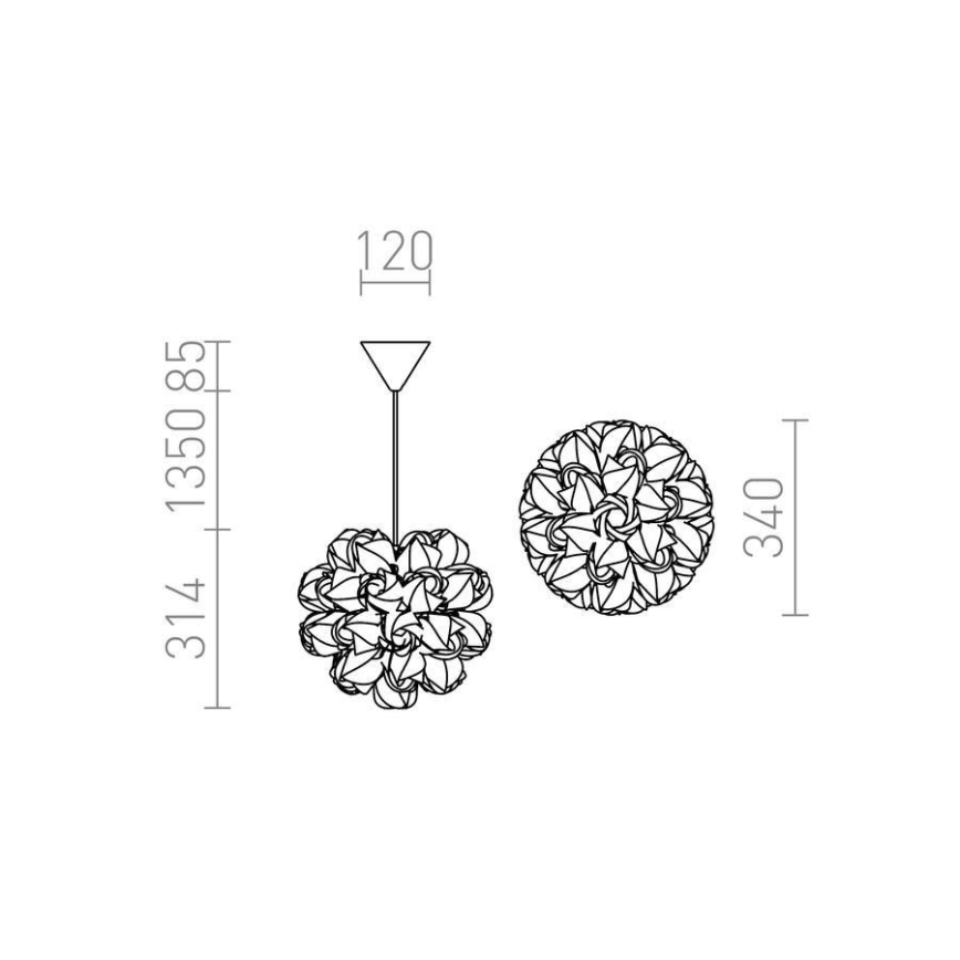 RED - Design Rendl - R12384 - Підвісна люстра COCO 1xE27/28W/230V