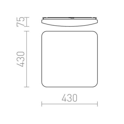 RED - Design Rendl - R12437 - Стельовий LED світильник SEMPRE LED/36W/230V квадрат