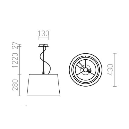 RED - Design Rendl - R12483 - Люстра на тросе ESPLANADE 1xE27/42W/230V