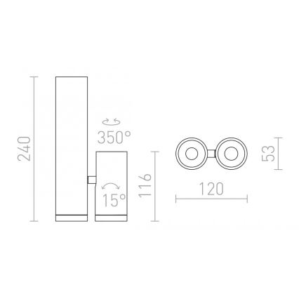 RED - Design Rendl - R12499 - Светодиодный точечный светильник BOGARD 2xLED/5W/230V