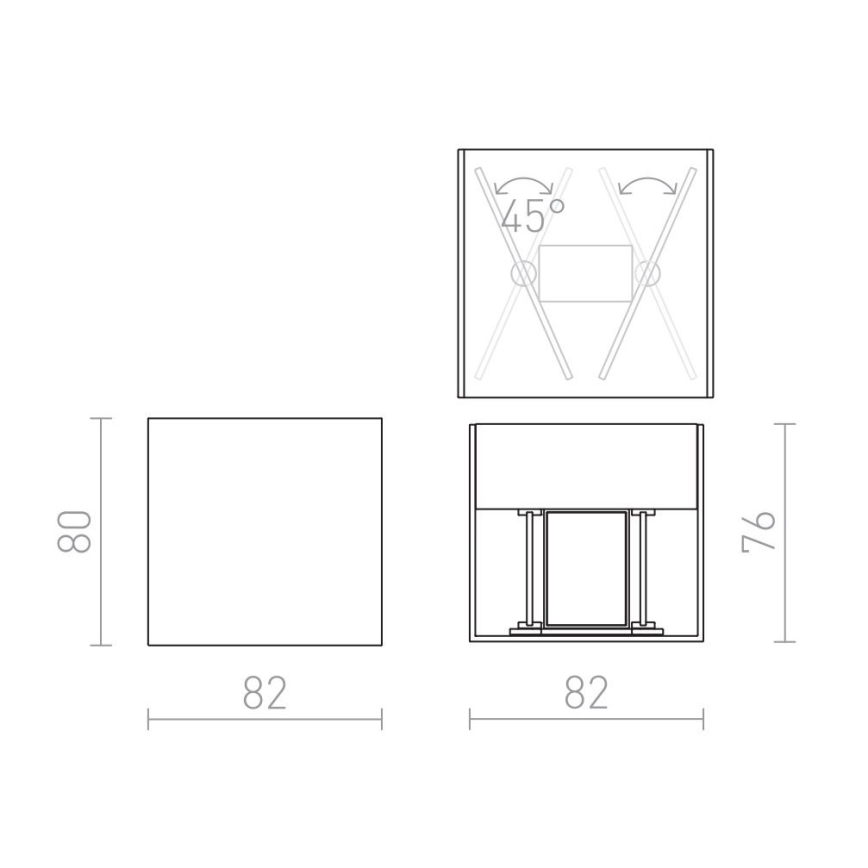 RED - Design Rendl - R12556 - Вуличний настінний LED світильник CARRE 2xLED/3W/230V IP54
