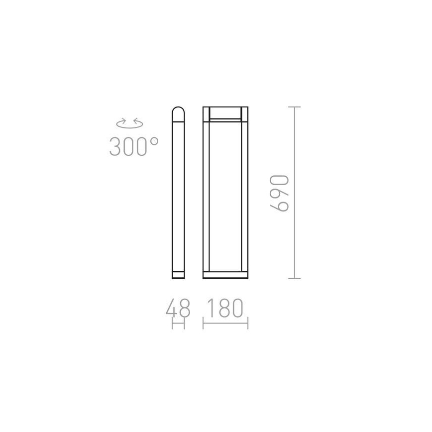 RED - Design Rendl - R12624 - Светодиодная уличная лампа AQUE LED/8W/230V IP54 черная