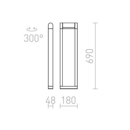 RED - Design Rendl - R12624 - Вулична LED лампа AQUE LED/8W/230V IP54 чорний