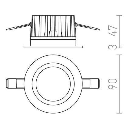 RED - Design Rendl - R12716 - Вбудований стельовий LED світильник для ванної TOLEDO 8W/230V IP44
