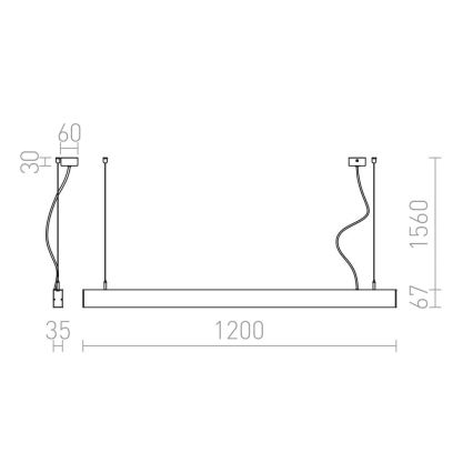 RED - Design Rendl - R12718 - Светодиодная люстра на тросе PESANTE LED/40W/230V