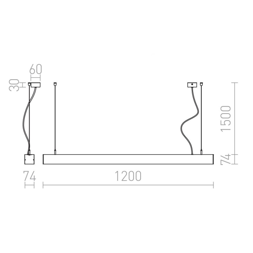 RED - Design Rendl - R12720 - Светодиодная люстра на тросе PESANTE LED/40W/230V