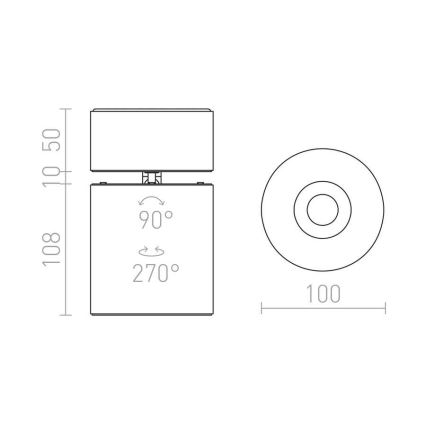RED - Design Rendl - R12840 - Светодиодный точечный светильник CONDU LED/20W/230V черный