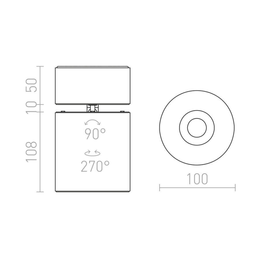 RED - Design Rendl - R12840 - Точковий LED світильник CONDU LED/20W/230V чорний