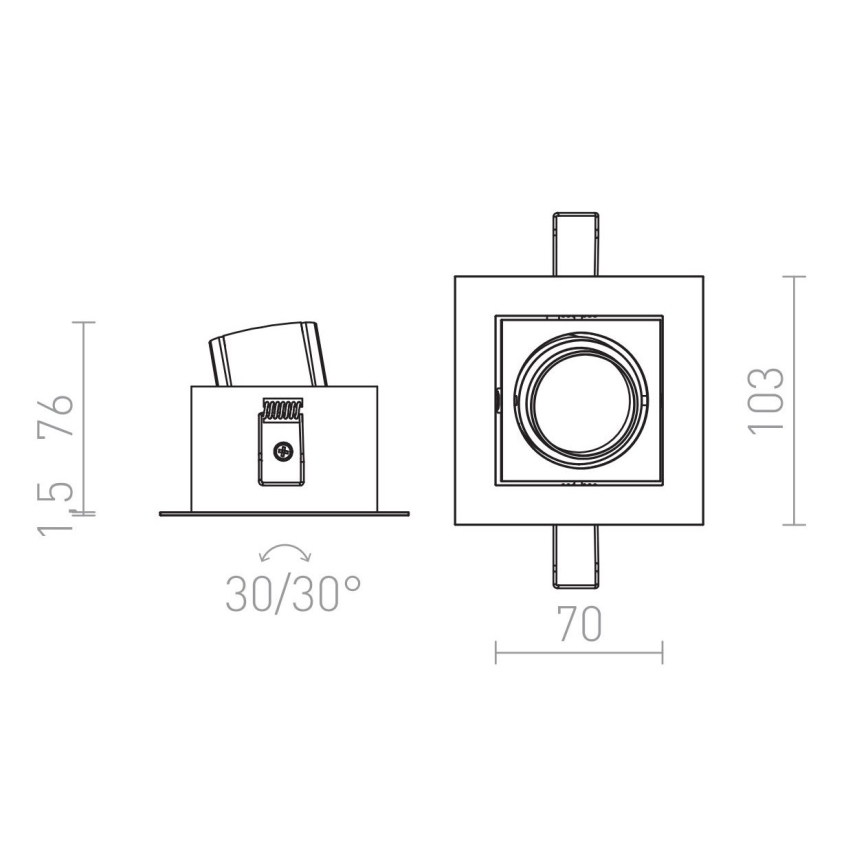 RED - Design Rendl - R12856 - Світлодіодний вбудований світильник BONDY LED/7W/230V