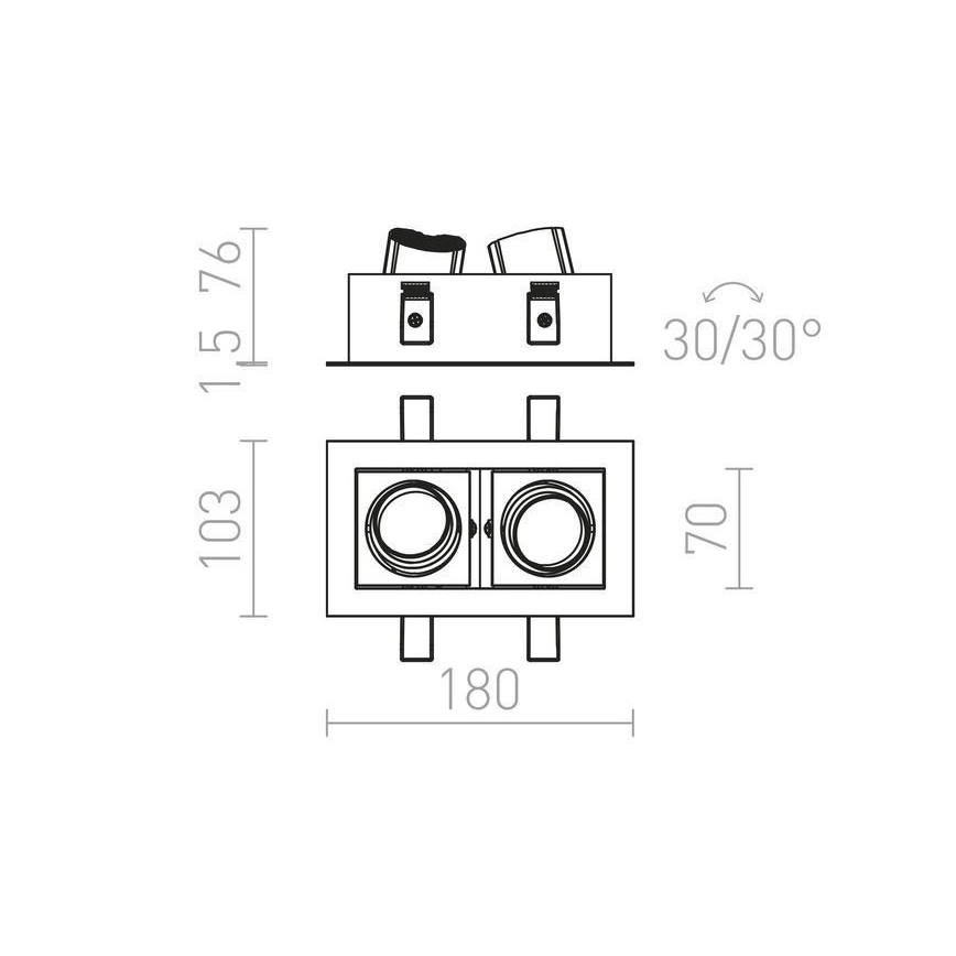RED - Design Rendl - R12857 - Светодиодный встроенный светильник BONDY 2xLED/7W/230V