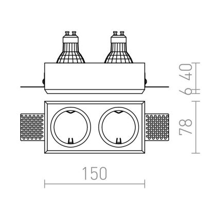 RED - Design Rendl - R12900 - Встраиваемый светильник QUO 2xGU10/35W/230V