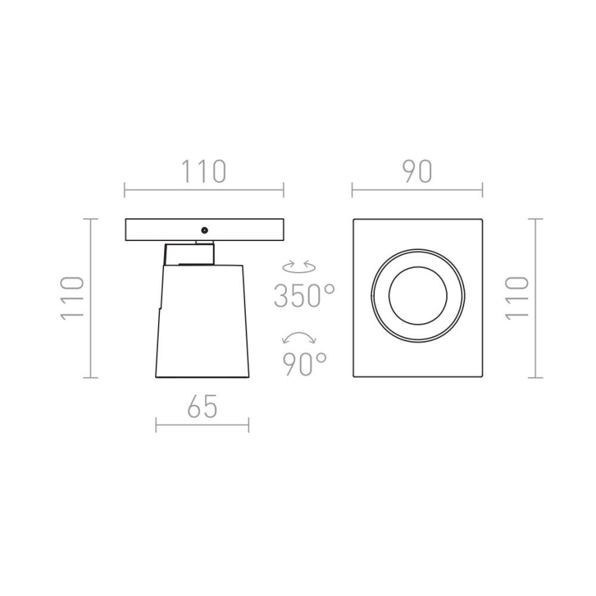 RED - Design Rendl - R12912 - Настенный точечный светильник KENNY 1xGU10/35W/230V