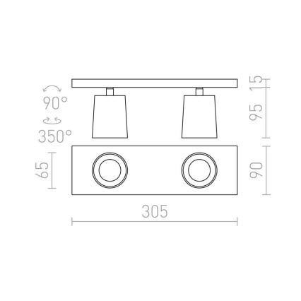 RED - Design Rendl - R12915 - Точковий світильник KENNY 2xGU10/35W/230V