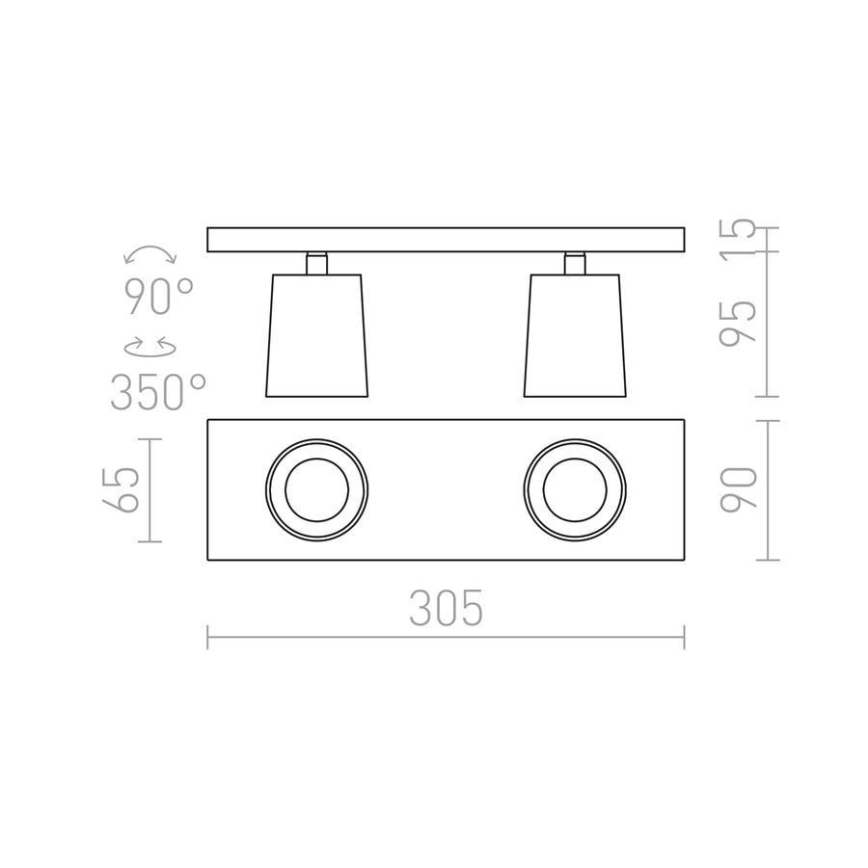 RED - Design Rendl - R12915 - Точковий світильник KENNY 2xGU10/35W/230V