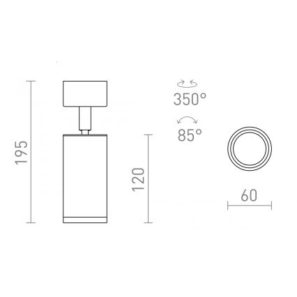 RED - Design Rendl - R13363 - Точковий світильник BELENOS 1xGU10/9W/230V