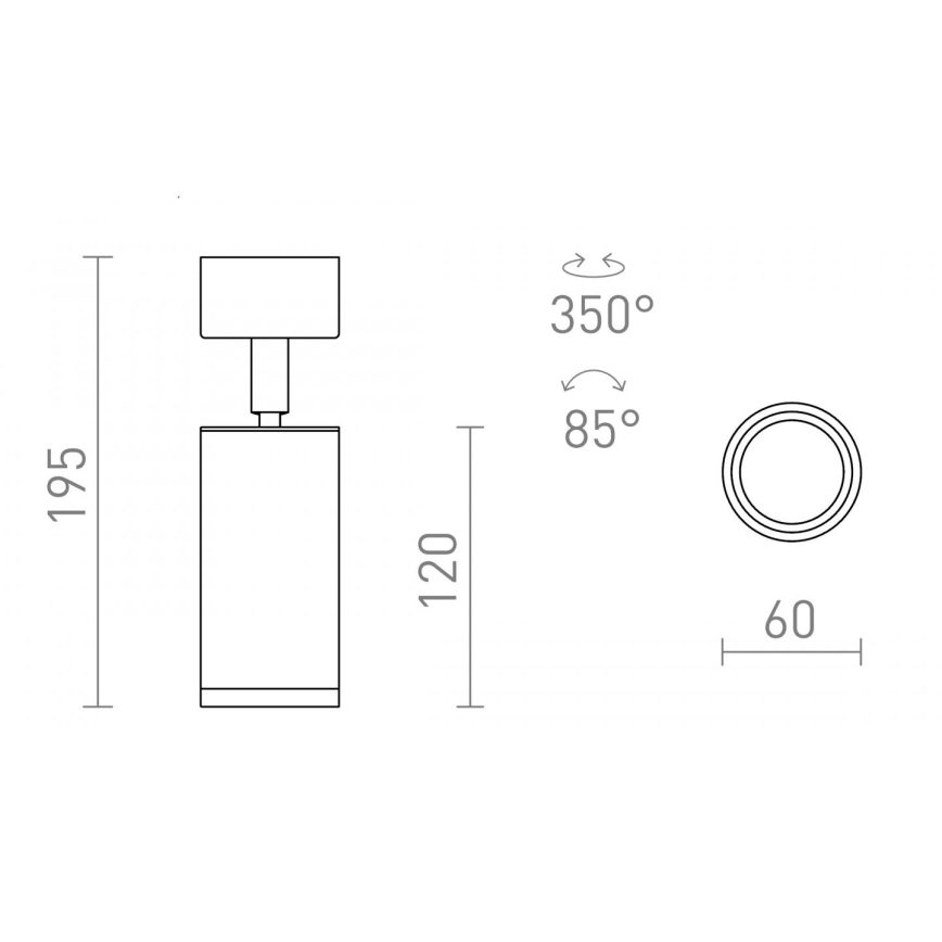 RED - Design Rendl - R13363 - Точковий світильник BELENOS 1xGU10/9W/230V