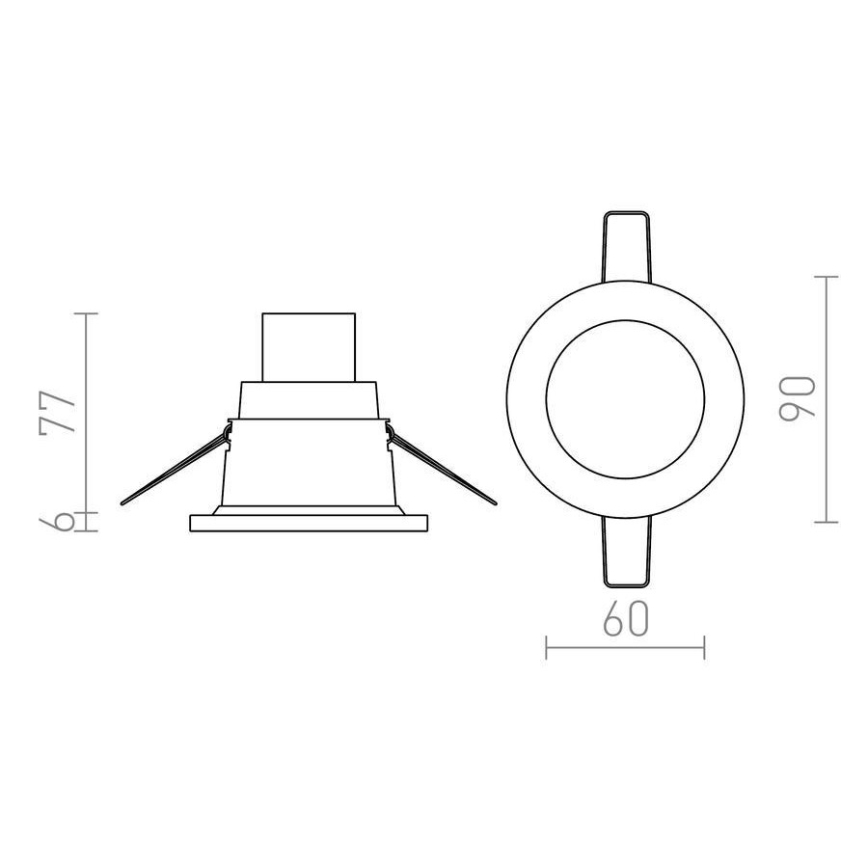 RED - R12659 - Встроенный потолочный светильник для ванной комнаты LEROY 1xGU5,3/35W/12V IP44