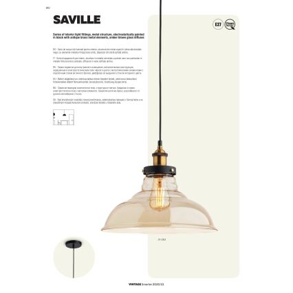 Redo 01-1004 - Підвісна люстра SAVILLE 3xE27/42W/230V