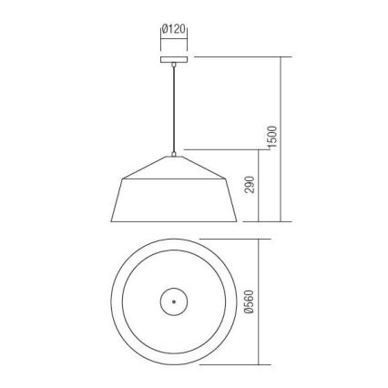 Redo 01-1102 - Подвесная люстра AYLA 1xE27/42W/230V диаметр 56 см золотистый