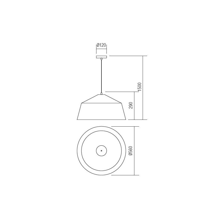 Redo 01-1102 - Подвесная люстра AYLA 1xE27/42W/230V диаметр 56 см золотистый