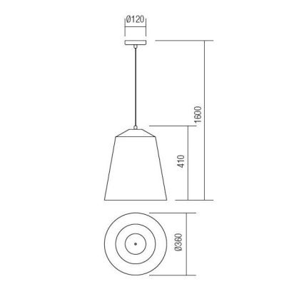 Redo 01-1104 - Подвесная люстра AYLA 1xE27/42W/230V диаметр 36 см золотистый