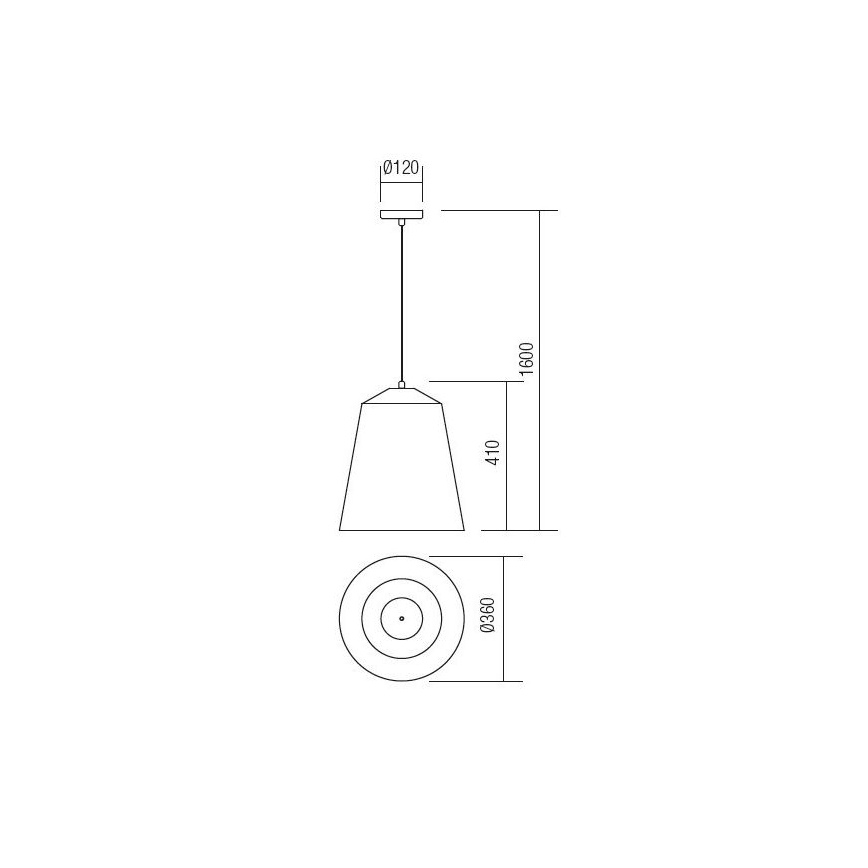 Redo 01-1104 - Подвесная люстра AYLA 1xE27/42W/230V диаметр 36 см золотистый