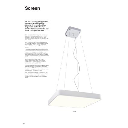 Redo 01-1124 - Светодиодная подвесная люстра SCREEN LED/48W/230V 3000K