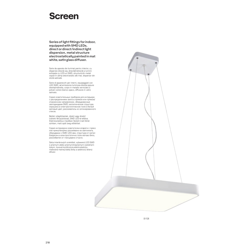 Redo 01-1124 - Светодиодная подвесная люстра SCREEN LED/48W/230V 3000K