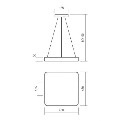 Redo 01-1124 - Светодиодная подвесная люстра SCREEN LED/48W/230V 3000K