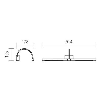 Redo 01-1138 - LED підсвітка картин KENDO LED/12W/230V 51,4 см матовий хром