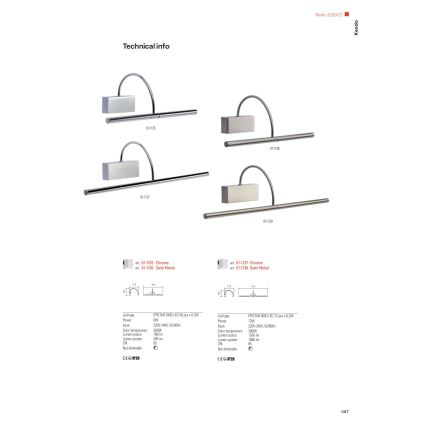 Redo 01-1138 - Светодиодная подсветка для картин KENDO LED/12W/230V 51,4 см матовый хром