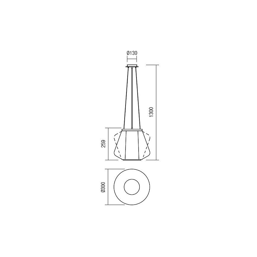 Redo 01-1139 - Люстра на тросі FUSION 1xE27/42W/230V Ø 30 см полірований хром/димчастий