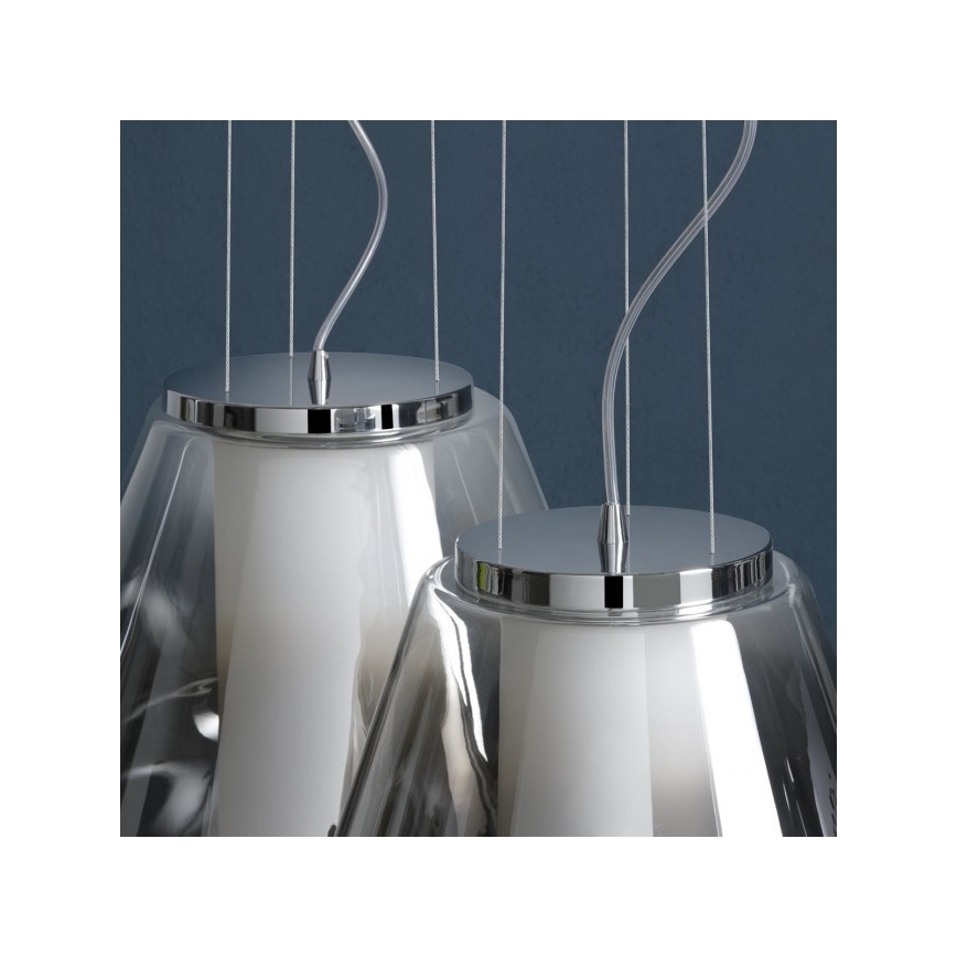 Redo 01-1140 - Подвесная люстра FUSION 1xE27/42W/230V диаметр 38 см серый