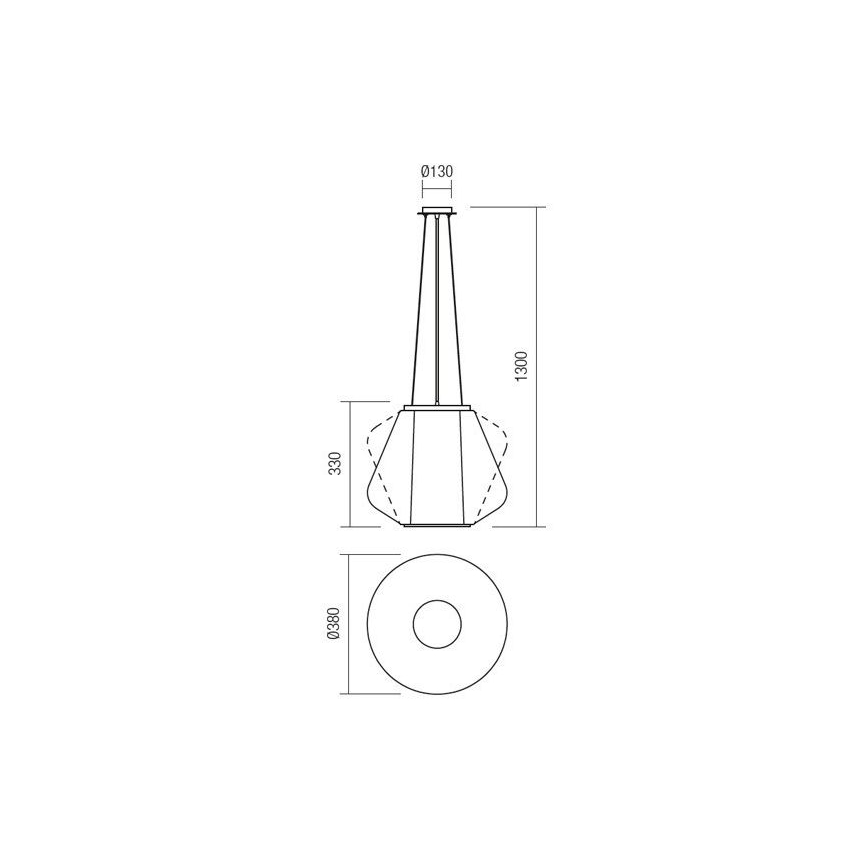 Redo 01-1140 - Подвесная люстра FUSION 1xE27/42W/230V диаметр 38 см серый