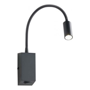 Redo 01-1194 - LED Гнучка лампа HELLO LED/3W/230V чорний