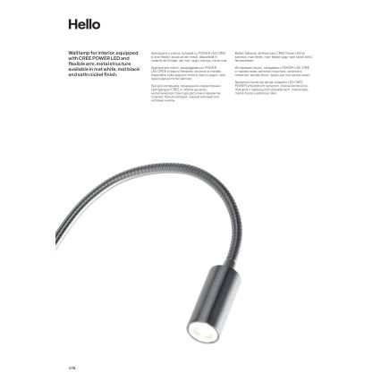 Redo 01-1194 - LED Гнучка лампа HELLO LED/3W/230V чорний